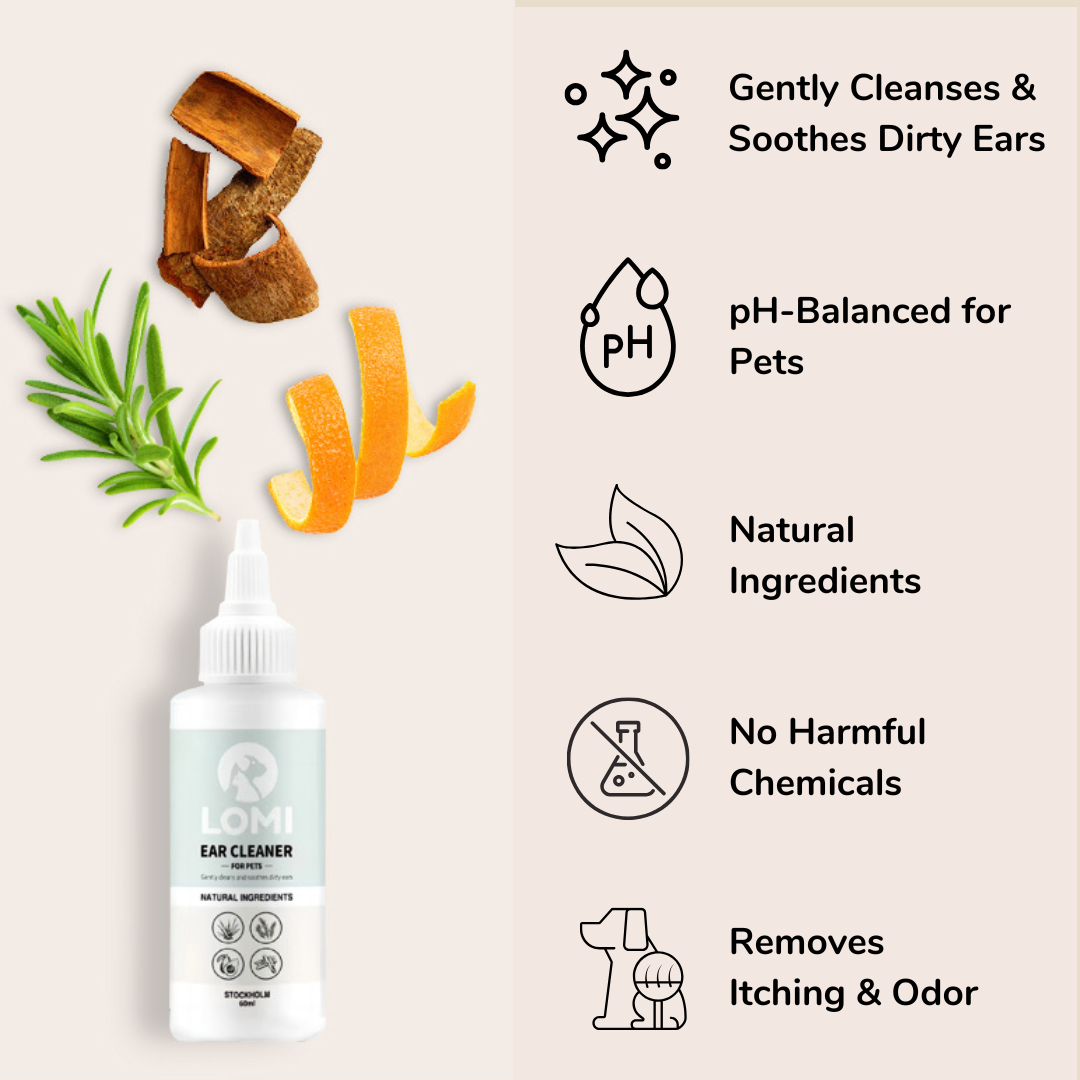 Natural ear cleaner for dogs and cats
