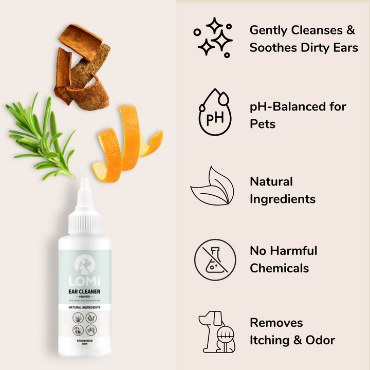 Natural ear cleaner for dogs and cats