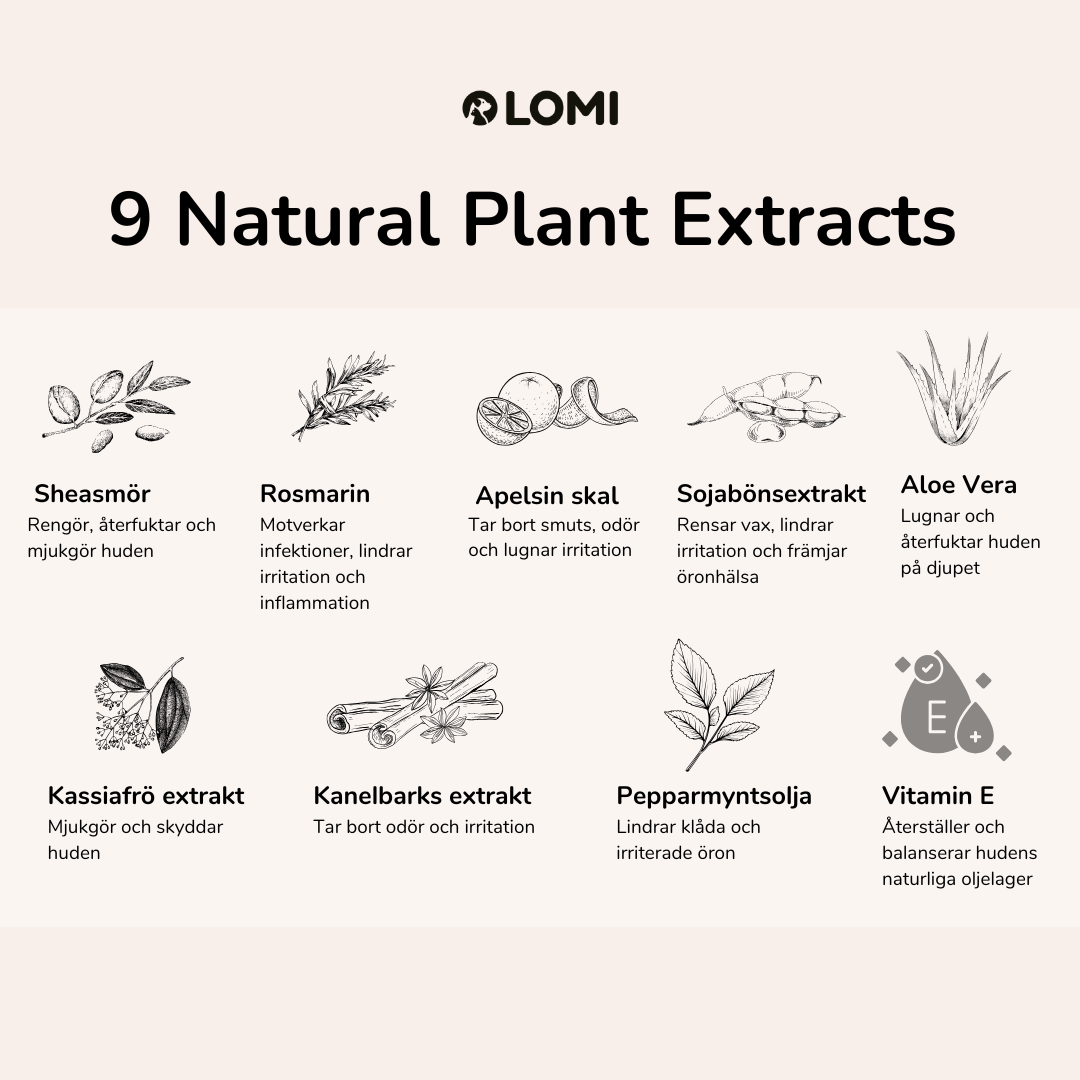 Natural ear cleaner for dogs and cats