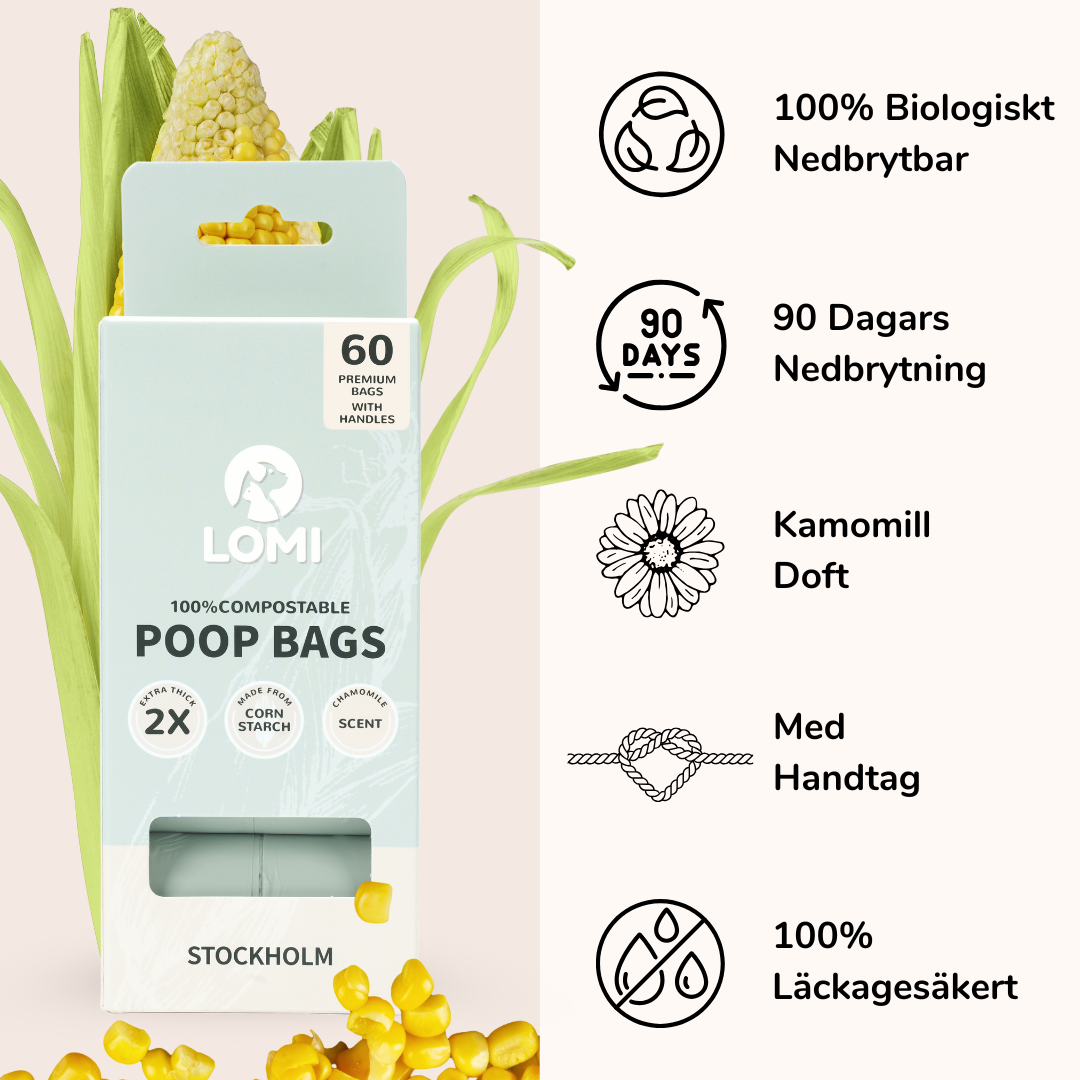 ENVIRONMENTALLY FRIENDLY DOG POOP BAGS