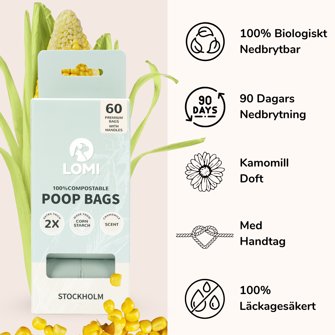 ENVIRONMENTALLY FRIENDLY DOG POOP BAGS 